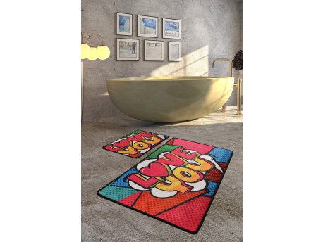 L`ESSENTIEL MAISON Set 2 prostirke za kupatilo Red Love