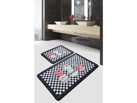 L`ESSENTIEL MAISON Set 2 prostirke za kupatilo Black Happy House