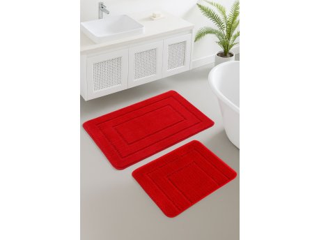L`ESSENTIEL MAISON Set 2 prostirke za kupatilo Cerceve Red