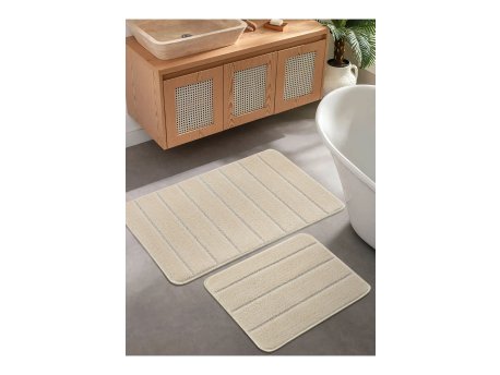 L`ESSENTIEL MAISON Set 2 prostirke za kupatilo Yeni Cizgili Cream