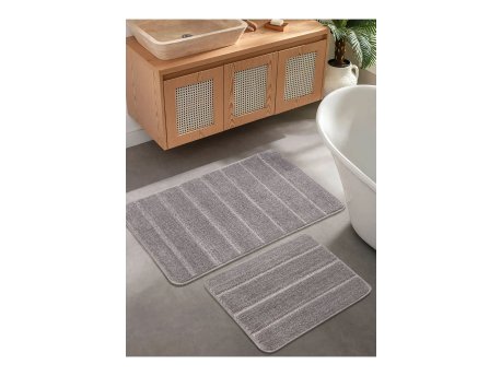 L`ESSENTIEL MAISON Set 2 prostirke za kupatilo Yeni Cizgili Grey