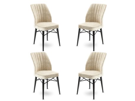 HANAH HOME Set 4 stolice Flex Cream Black OUTLET