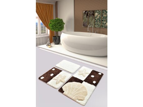 L`ESSENTIEL MAISON Set 3 prostirke za kupatilo Deniz Yildizi Brown