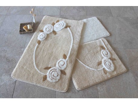 L`ESSENTIEL MAISON Set 3 prostirke za kupatilo Rosalin Beige