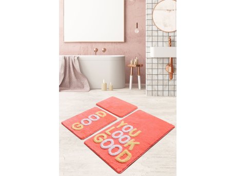 L`ESSENTIEL MAISON Set 3 prostirke za kupatilo Good Vermilion