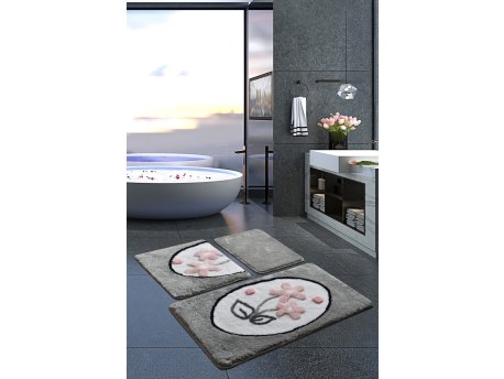 L`ESSENTIEL MAISON Set 3 prostirke za kupatilo Ladure Grey