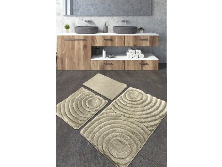 L`ESSENTIEL MAISON Set 3 prostirke za kupatilo Wave Stone