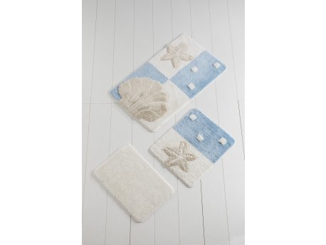 L`ESSENTIEL MAISON Set 3 prostirke za kupatilo Deniz Yildizi v2 Blue