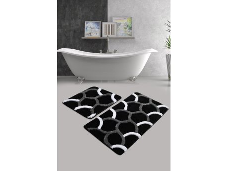 L`ESSENTIEL MAISON Set 2 prostirke za kupatilo Elegant Black