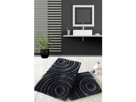 L`ESSENTIEL MAISON Set 2 prostirke za kupatilo Wave Black