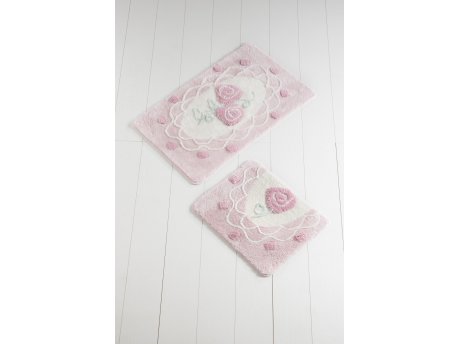 L`ESSENTIEL MAISON Set 2 prostirke za kupatilo Dantel Pink