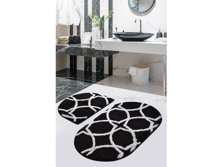 L`ESSENTIEL MAISON Set 2 prostirke za kupatilo Bonne Oval Black