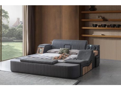 HANAH HOME Bračni krevet Sunline Smart Anthracite