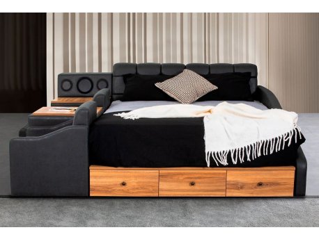 HANAH HOME Bračni krevet Nina Smart Grey