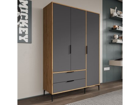 HANAH HOME Garderober Aden Drawers 120 Oak Anthracite