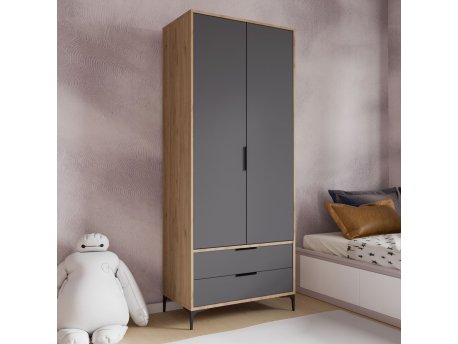 HANAH HOME Garderober Aden Drawes Oak Anthracite