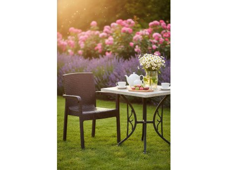 HANAH HOME Baštenska stolica Rattan Royale Dark Brown