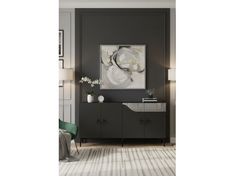 HANAH HOME Konzola Gama 150 Anthracite Silver