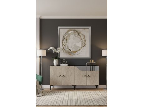 HANAH HOME Konzola Gama 150 White Travertine Silver