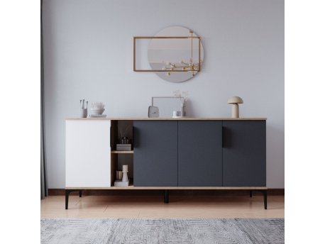 HANAH HOME Konzola Tarz White Anthracite