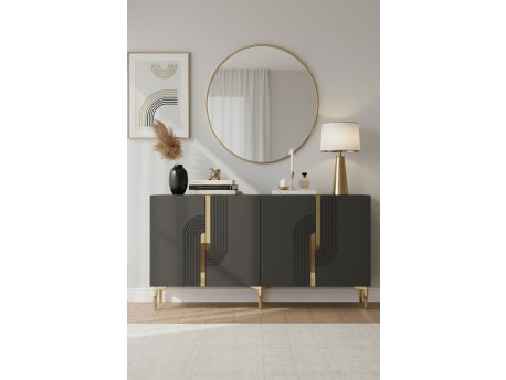 HANAH HOME Konzola Meyra 150 Anthracite Gold