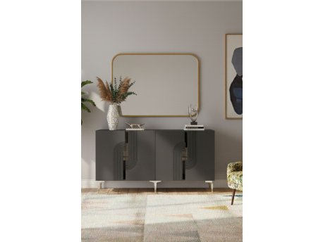 HANAH HOME Konzola Meyra 150 Anthracite Silver