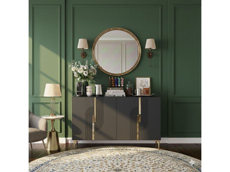 HANAH HOME Konzola Meyra 120 Anthracite Gold