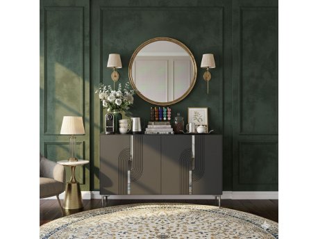 HANAH HOME Konzola Meyra 120 Anthracite Silver