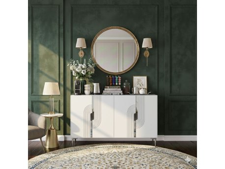 HANAH HOME Konzola Meyra 120 White Silver