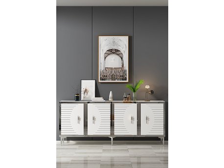 HANAH HOME Konzola Tuna 180 White Silver