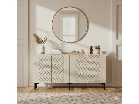 HANAH HOME Konzola Resso 150 White Travertine