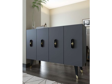 HANAH HOME Konzola 8170KM 32 Anthracite Black Gold