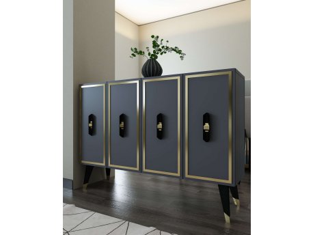 HANAH HOME Konzola 8171KM 32 Anthracite Black Gold