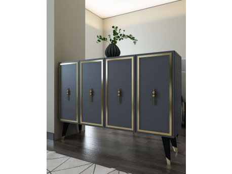 HANAH HOME Konzola 8172KM 32 Anthracite Gold