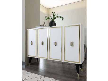 HANAH HOME Konzola 8173KM 32 White Black Gold