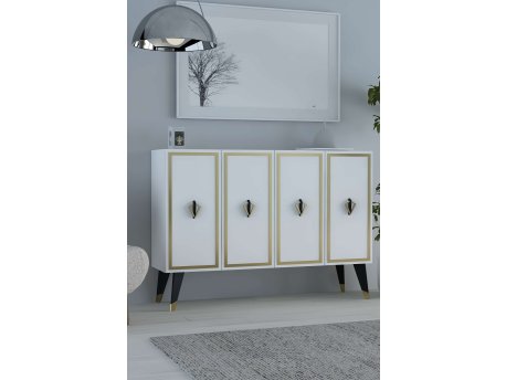 HANAH HOME Konzola 8175KM 32 White Black Gold