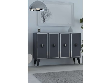 HANAH HOME Konzola 8176KM 32 Anthracite Black Silver