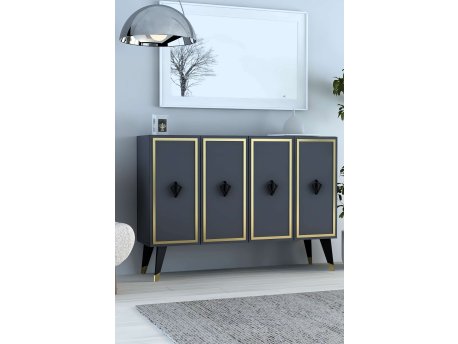 HANAH HOME Konzola 8178KM 32 Anthracite Black Gold