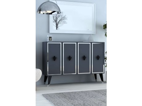 HANAH HOME Konzola 8178KM 32 Anthracite Black Silver