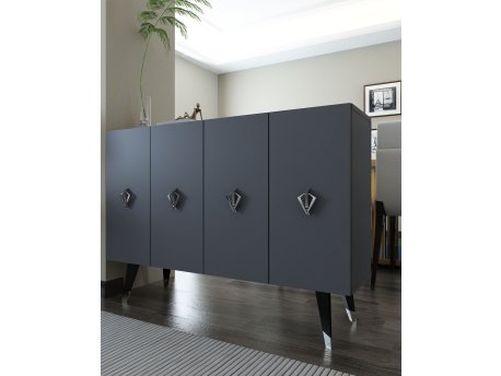 HANAH HOME Konzola 8163KM 32 Anthracite Silver