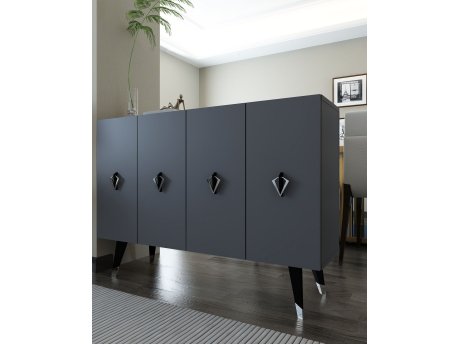 HANAH HOME Konzola 8164KM 32 Anthracite Black Silver
