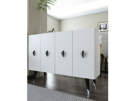 HANAH HOME Konzola 8164KM 32 White Black Silver