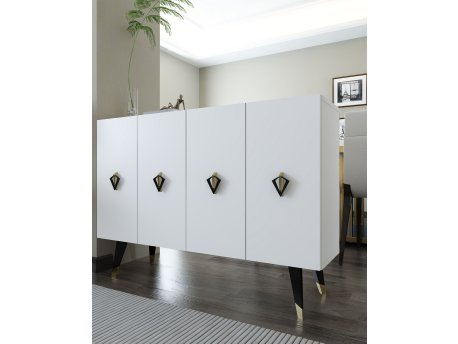 HANAH HOME Konzola 8165KM 32 White Black Gold