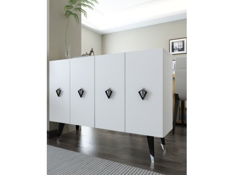 HANAH HOME Konzola 8165KM 32 White Black Silver