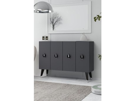 HANAH HOME Konzola 8183KM 32 Anthracite Black Silver
