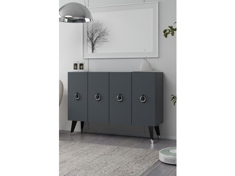 HANAH HOME Konzola 8184KM 32 Anthracite Black Silver