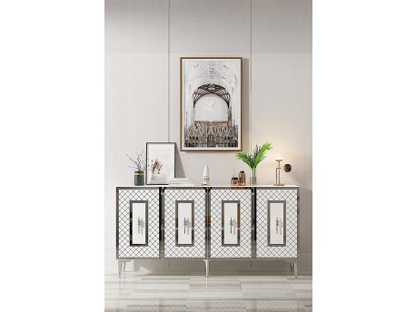 HANAH HOME Konzola Puma 150 White Silver