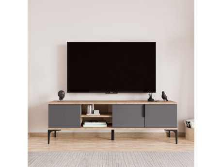 HANAH HOME TV polica Tarz Oak Anthracite