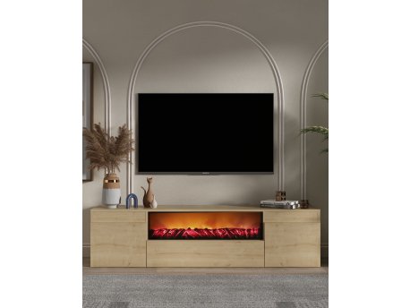 HANAH HOME TV polica Elodi Fireplace Sapphire Oak