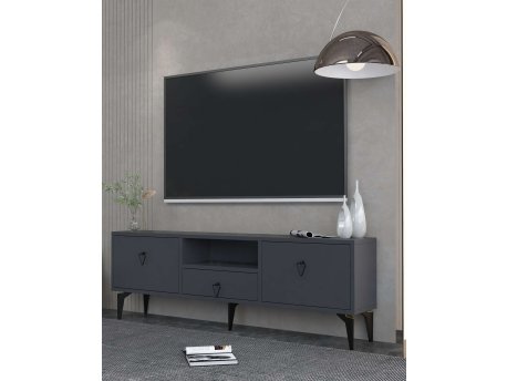 HANAH HOME TV polica 1302 DROP 1 Anthracite Black